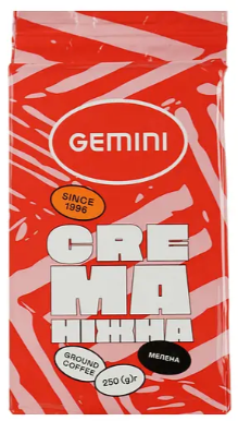 Кава мелена Gemini Crema Ніжна 250 г
